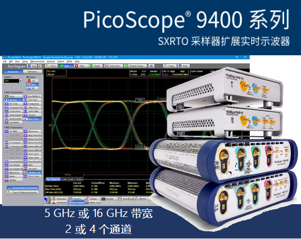 環(huán)動聯(lián)科：PicoScope ? 9400 系列采樣示波器，5 GHz 或 16 GHz 帶寬，2/4通道